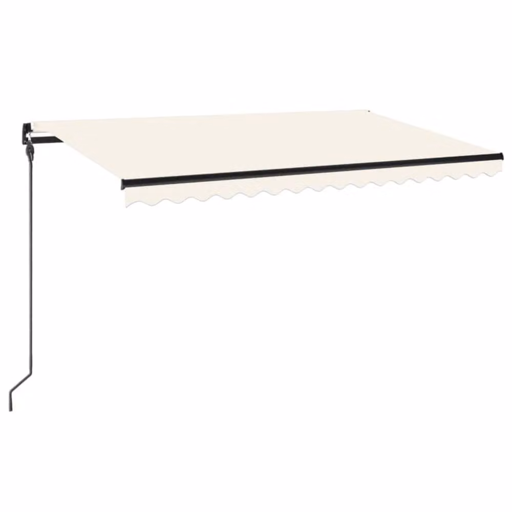 Berkfield Home Manual Retractable Awning with LED, Beige, W: 450 cm, D: 300 cm – 2