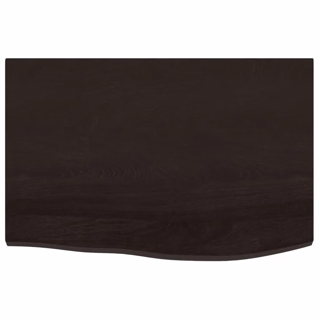 Berkfield Home Bathroom Countertop, Dark Brown and Grey Treated Solid Wood, W: 60 cm, D: 40 cm, H: 2-4 cm – 3