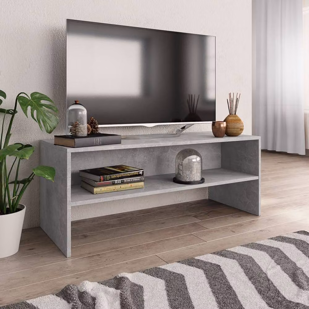 Berkfield Home Modern TV Cabinet in Concrete Grey, W/D/H: 100 x 40 x 40 cm – 2