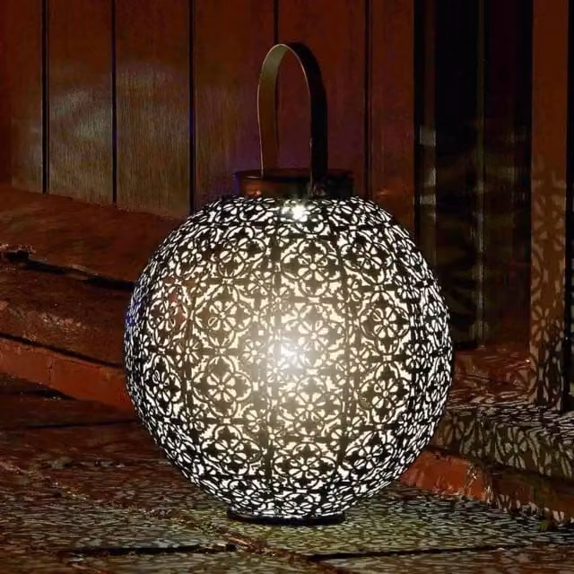 Marco Paul Bronze Metal Solar Powered LED Silhouette Lantern, Height: 22 cm