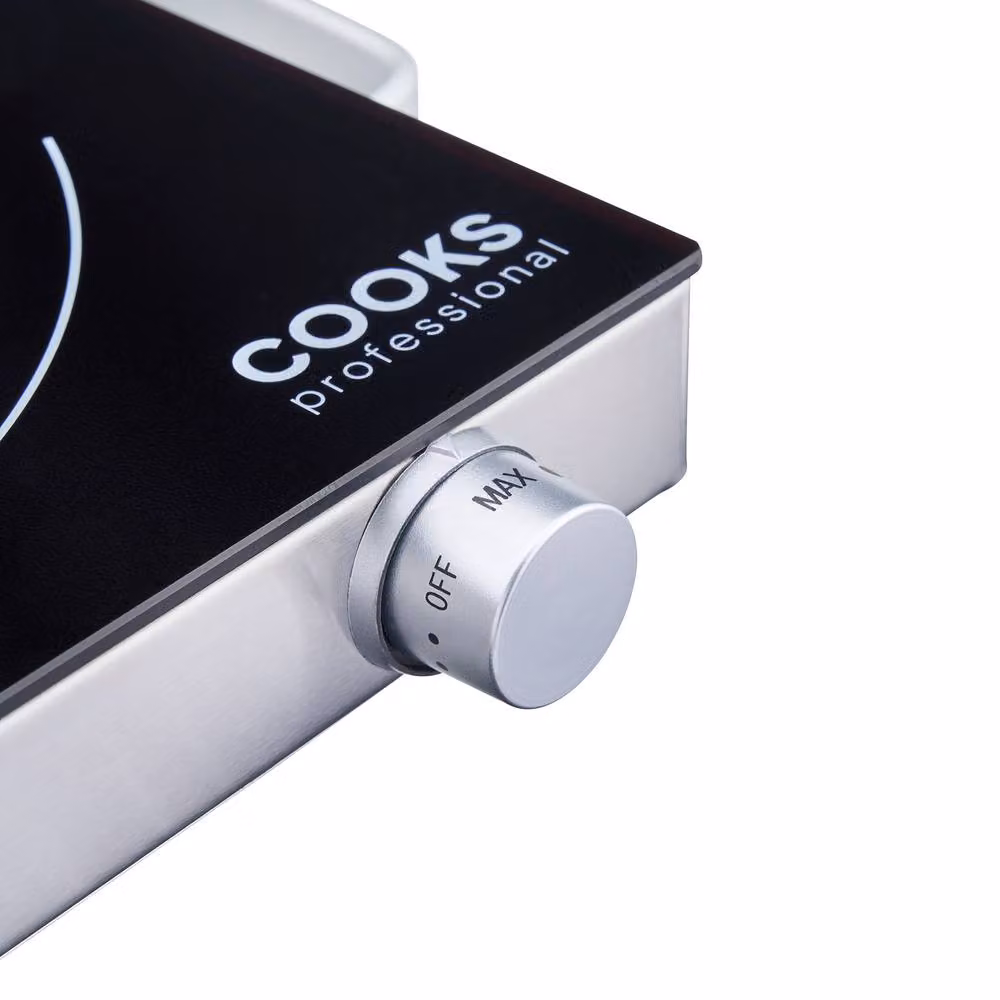 Cooks Professional Single Electric Ceramic Hob Portable Hotplate 2000W in Black – 5
