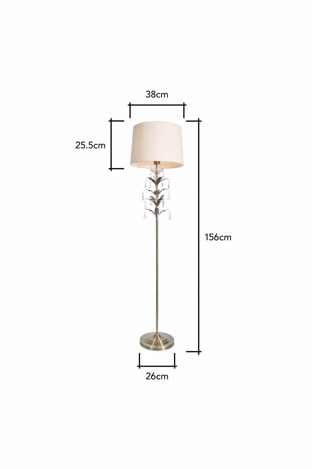BHS Lighting Paisley Floor Lamp in Gold/Brass – 3