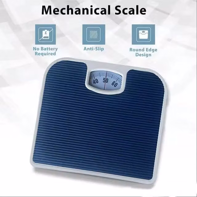 Spetlek Blue Mechanical Analogue Bathroom Scales with Dial Display