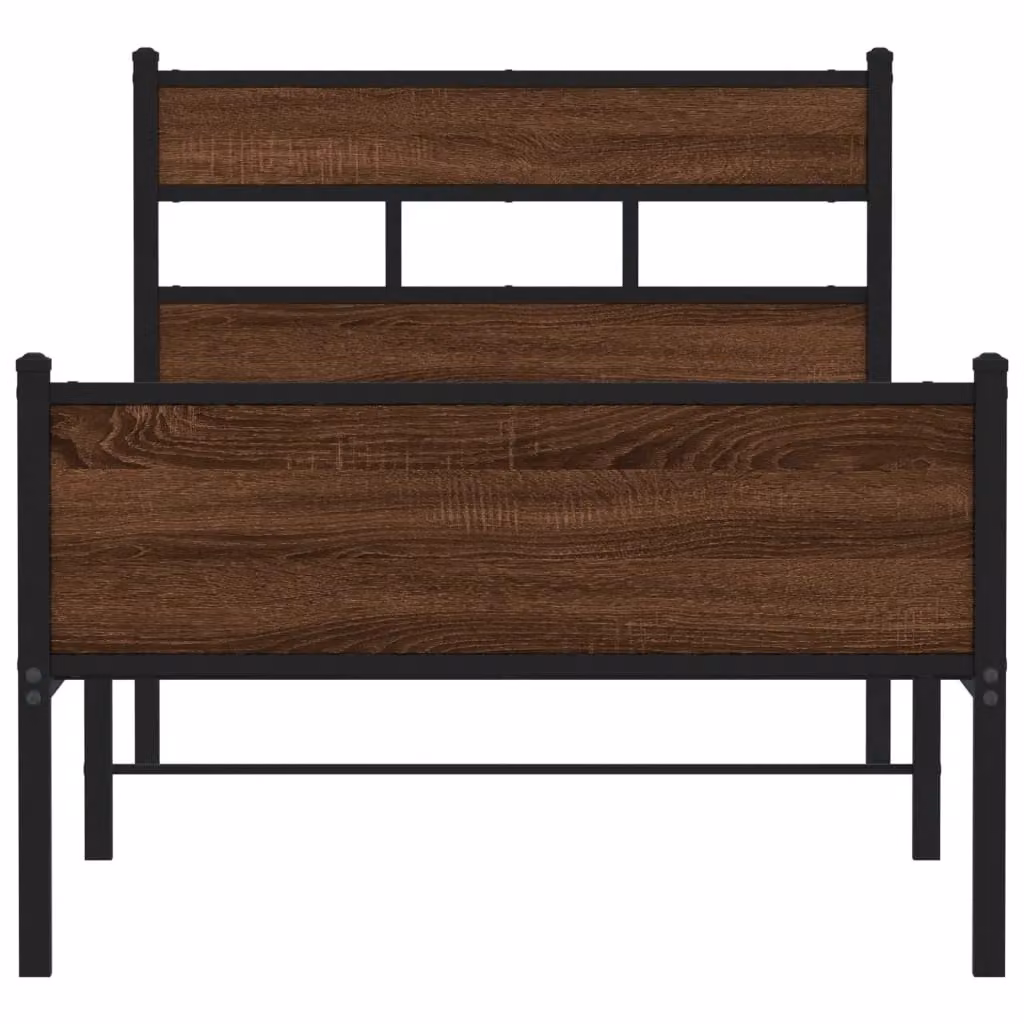 Berkfield Home Classic Bed Frame in Brown Oak, W/D/H: 90 x 200 cm – 3