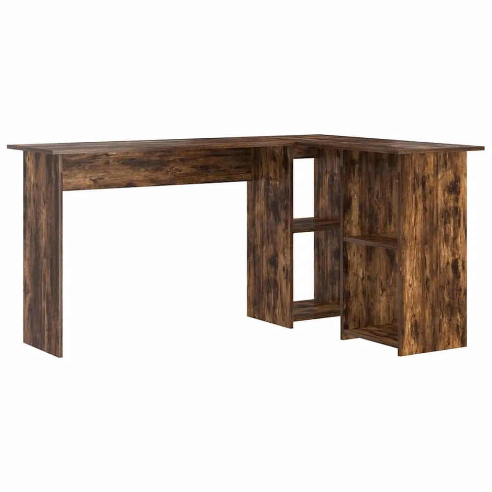 Berkfield Home Smoked Oak Computer Desk in Brown Engineered Wood – 3