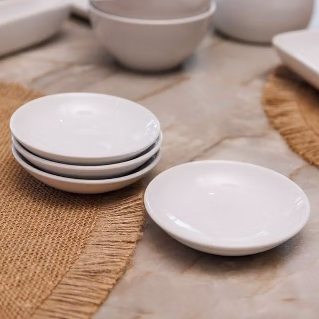 Mikasa Chalk Set of 4 White Porcelain Dip Bowls