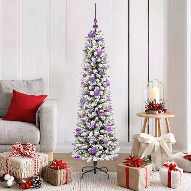 Berkfield Home Artificial Christmas Tree with 150 LEDs in Green, White and Black, Height: 150 cm – 1
