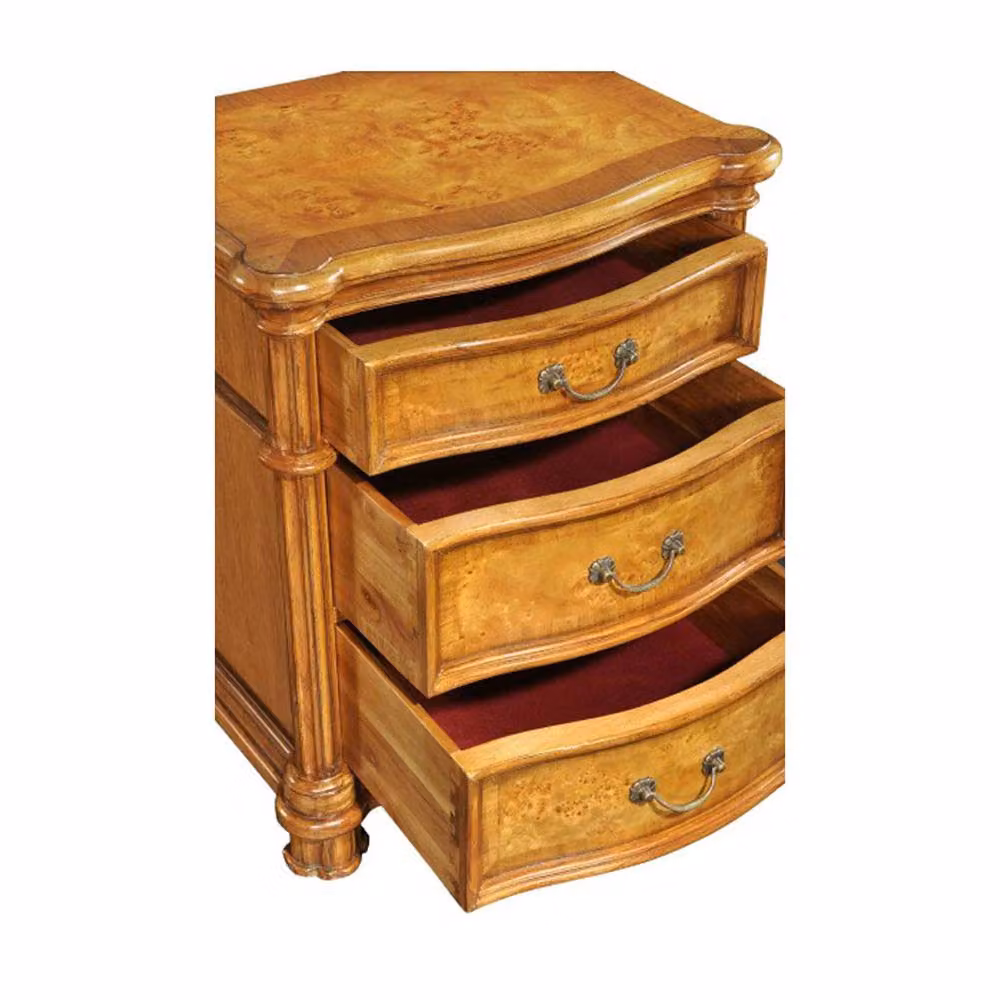 Lock Stock and Barrel Furniture Ltd Hampton 3 Drawer Walnut Bedside in Brown, W: 60 cm, D: 45 cm, H: 70 cm – 2