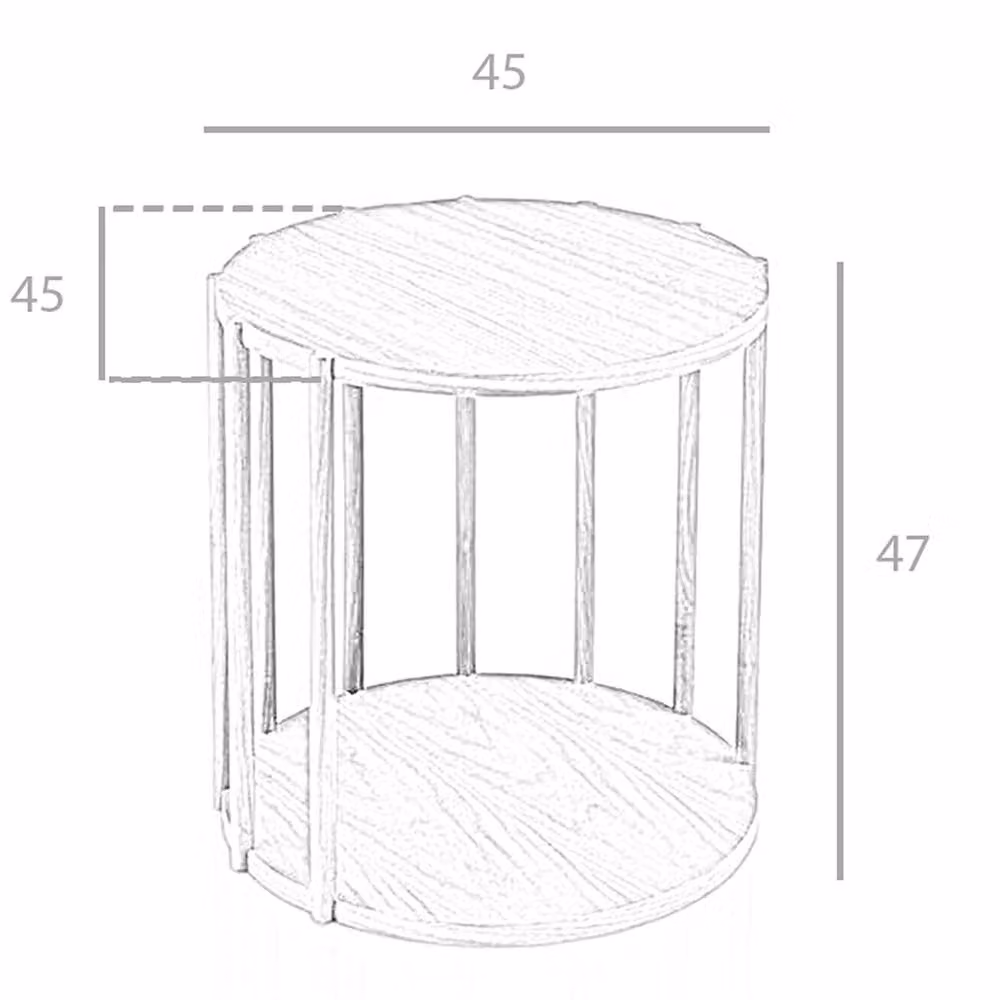 Angel Cerda Round Walnut Veneer Corner Side Table in Brown – 7