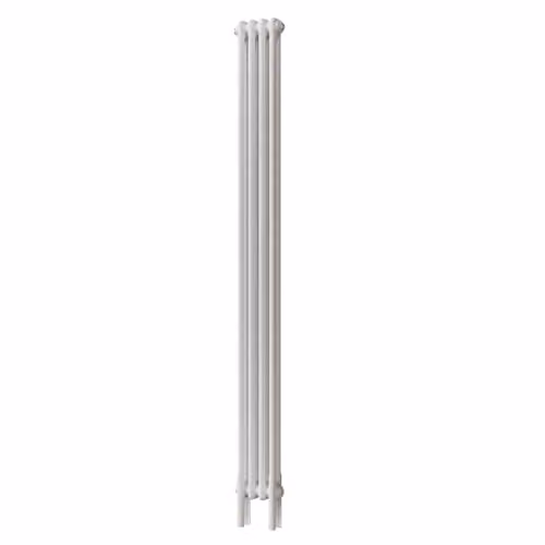 UK Radiators Alpha 2 Column Vertical Traditional Cast-Iron Style Steel Radiator in White, H 1800mm x W 196mm, Floor Standing with Feet – 2