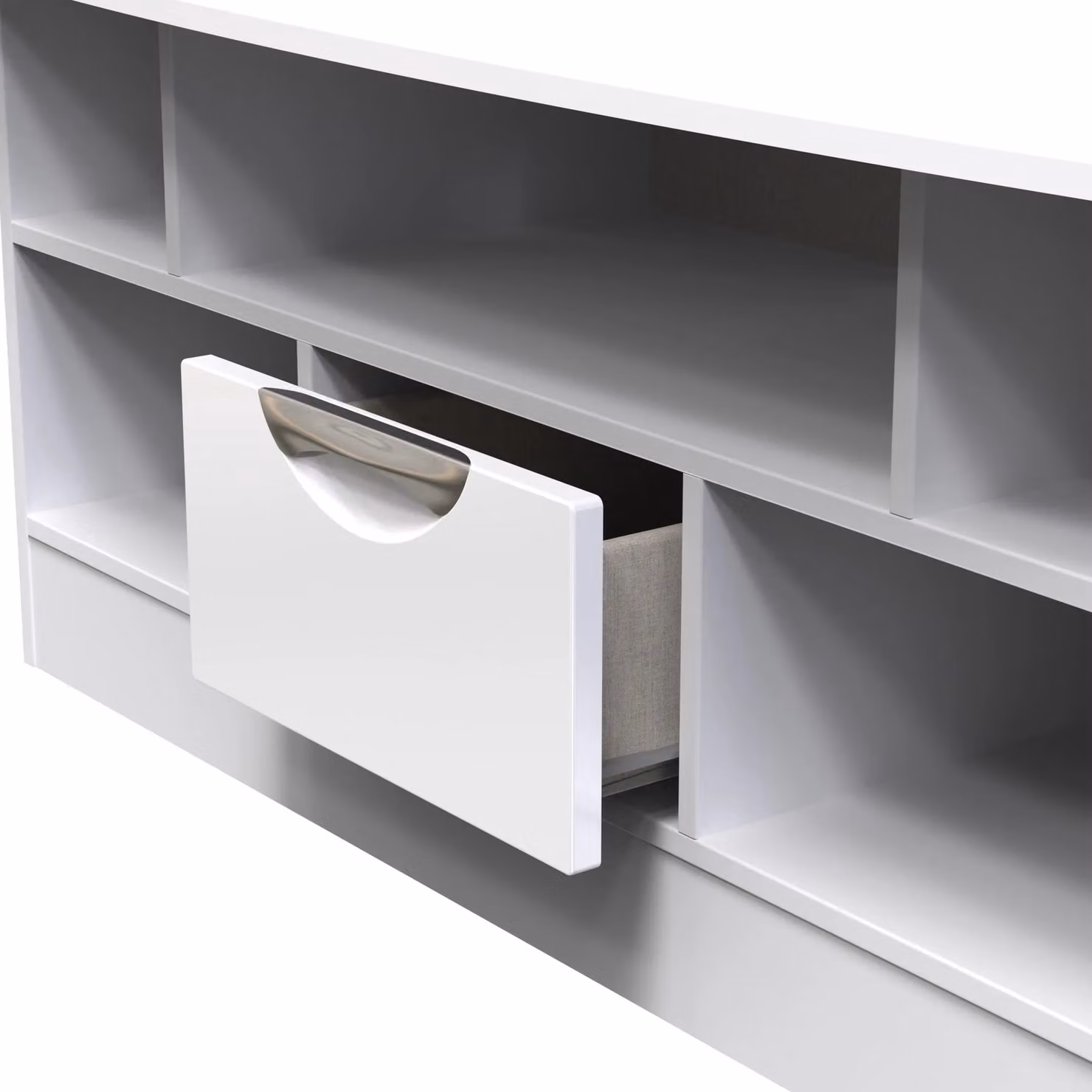 Ready Assembled 2 U Holborn 1 Drawer TV and Media Unit in White – 3