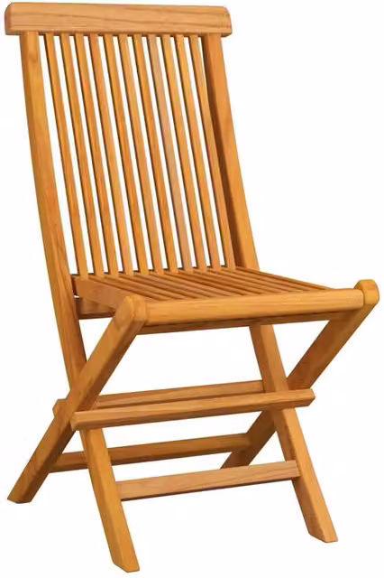 Berkfield Home Set of 6 Folding Garden Chairs in Brown Solid Teak Wood – 1