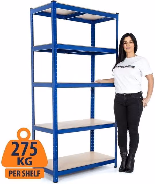 SPETLEK Heavy Duty 5 Tier Steel Shelving Units in Blue – 1