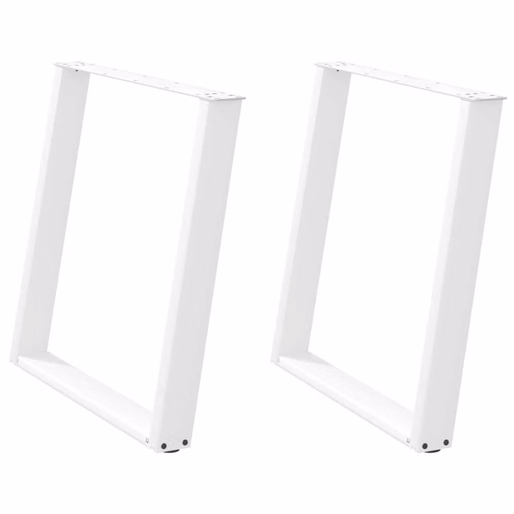 Berkfield Home Modern vidXL U-Shaped Dining Table Legs, 2 Pieces, White, H: 72-73 cm x W: 80 cm