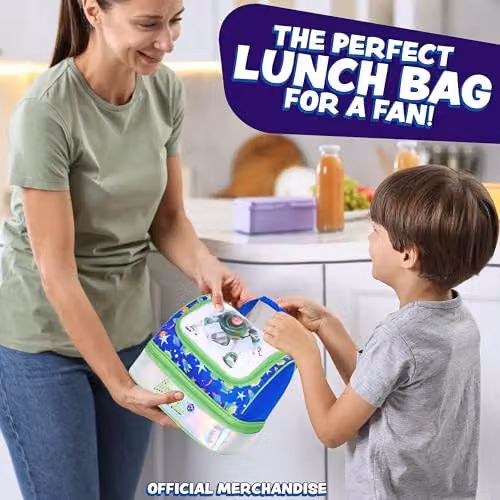 Disney Toy Story Buzz Lightyear Insulated Kids Lunch Bag with Dual Compartments in Green and Multicolour – 3