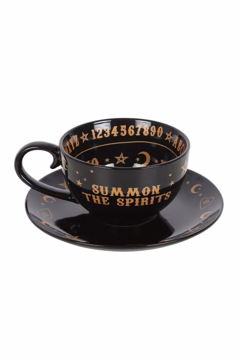 KDMD Mystic Black Talking Board Teacup and Saucer Set, Gold Finish, 500ml – 3