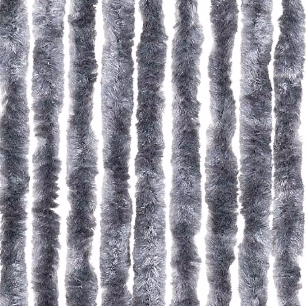 Berkfield Home Silver Chenille Soft Fly Curtain, W: 100 cm, H: 200 cm – 5