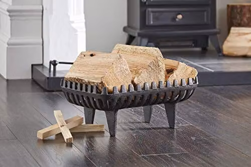 Inglenook Heavy Duty Cast Iron Log and Coal Basket in Black, W/D/H: 39.0 x 26.0 x 20.0 cm – 2