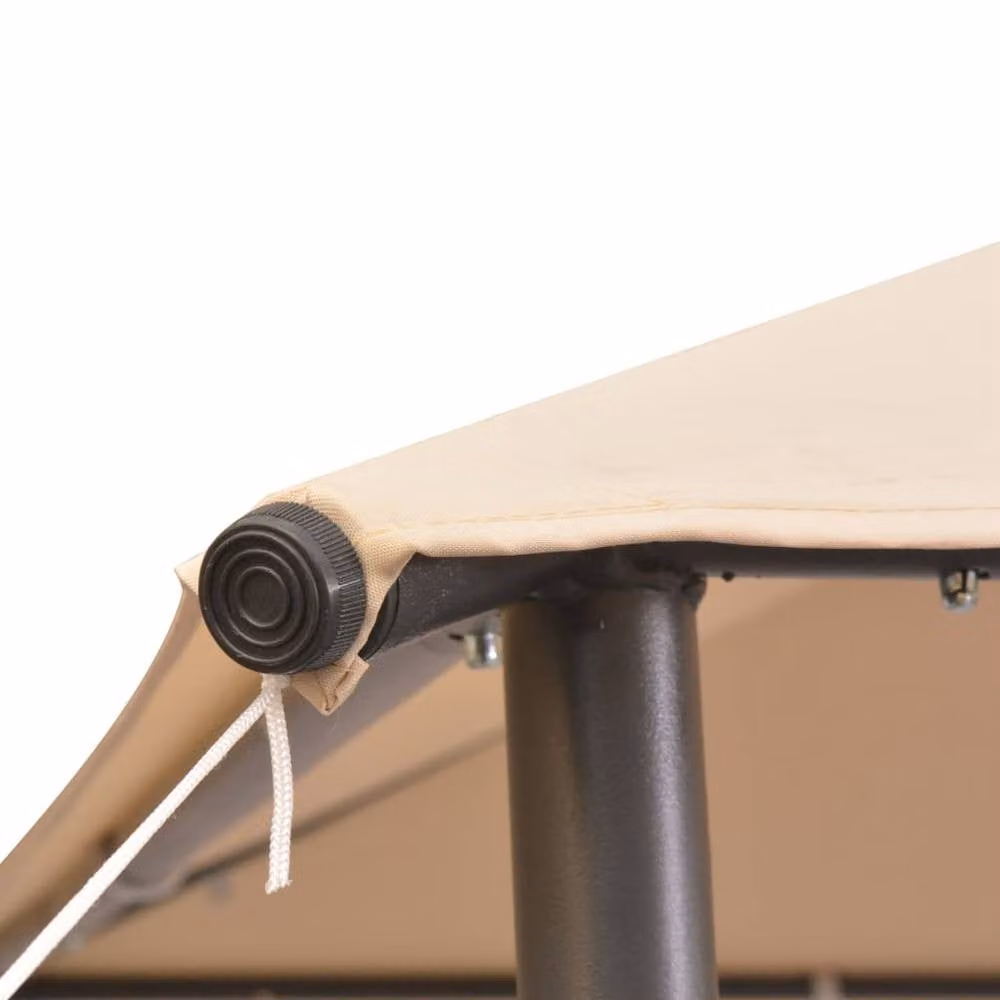 Berkfield Home Gazebo Pavilion Tent Canopy in Beige with Steel Frame, W: 300 cm x D: 300 cm x H: 290 cm – 3