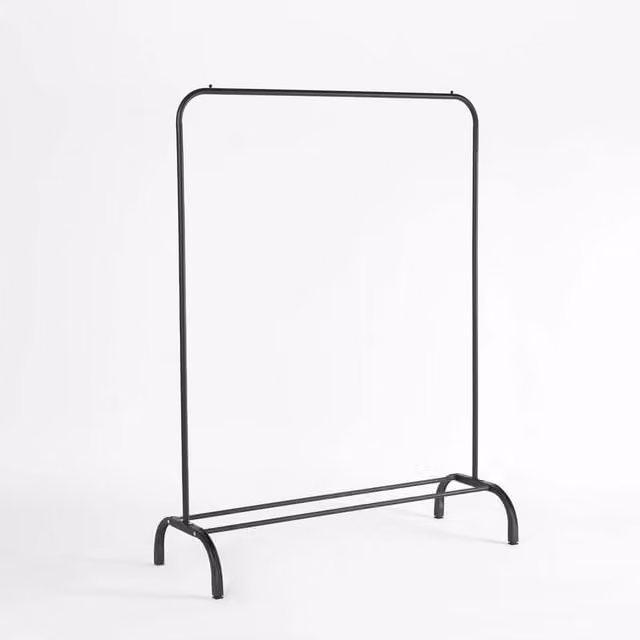 Havendro Heavy Duty Metal Clothes Rail with Shoe Rack Shelf in Matt Black – 1