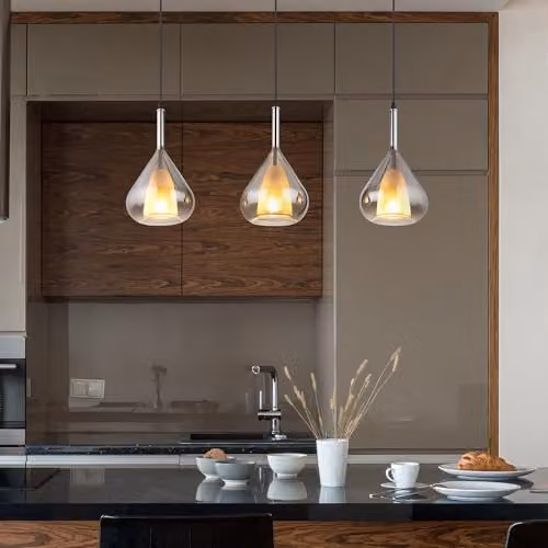Netlighting by Globo Lighting Bar Pendant Ceiling Light in Black and Grey with Smoked Glass Shades, 3x E27, H x W x D: 140 x 60 x 20 cm – 5