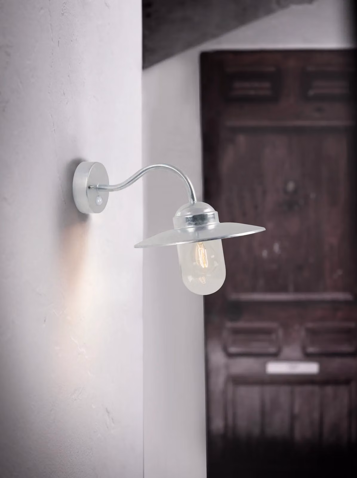 Nordlux Luxe Outdoor Wall Light with Motion Sensor in Silver Galvanised Steel – 2