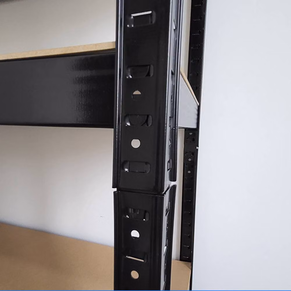 FORGEVIO Black Metal 5 Shelf Adjustable Floor Standing Storage Unit – 5