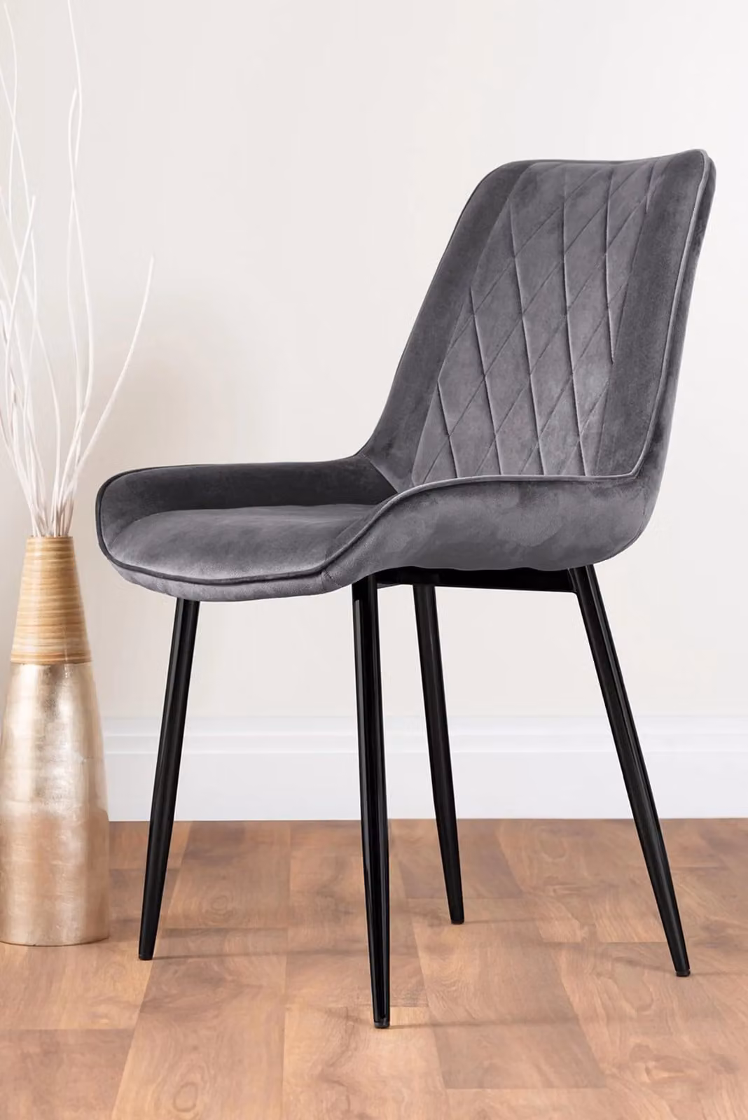FurnitureboxUK Carson White Marble Effect Dining Table and 4 Pesaro Black Leg Chairs in Grey – 4