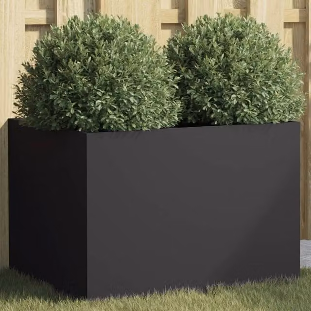 Berkfield Home Steel Planter Tub, Black, W: 62 cm, D: 47 cm, H: 46 cm – 1