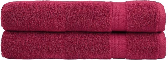 Berkfield Home SOLUND Premium Cotton Sauna Towels, 2 Pack, Red, W: 80 cm, L: 200 cm, 600gsm