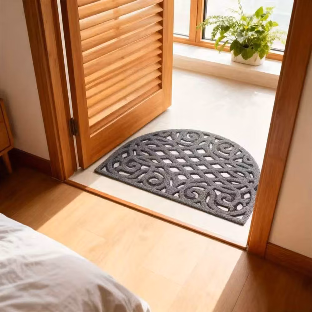 Nicoman Semicircular Rubber Outdoor Doormat in Grey, W/D/H: 75 x 45 x 44 cm – 7