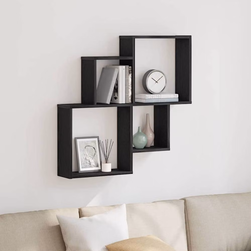 Berkfield Home Modern Black Oak Wall Mounted Cabinet, W: 80 cm, D: 15 cm, H: 78.5 cm – 2