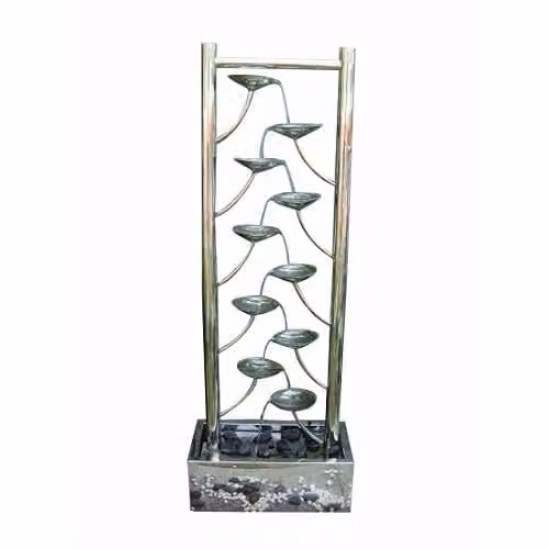 Tranquility Santiago Stainless Steel Cascade Mains Power Water Feature with Cover, Silver, W/D/H: 111 x 40 x 20 cm – 2