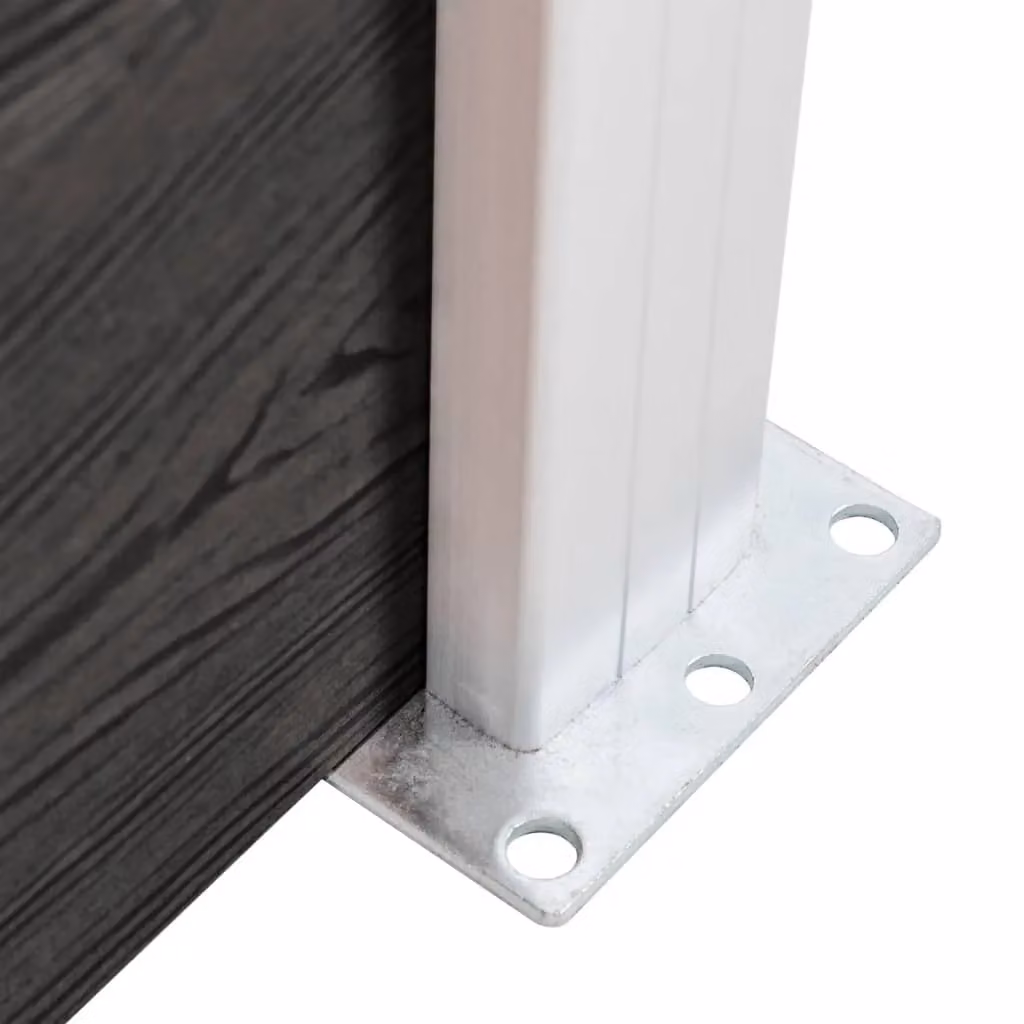 Berkfield Home Garden WPC Fence, Grey, W: 180 cm, H: 186 cm – 4