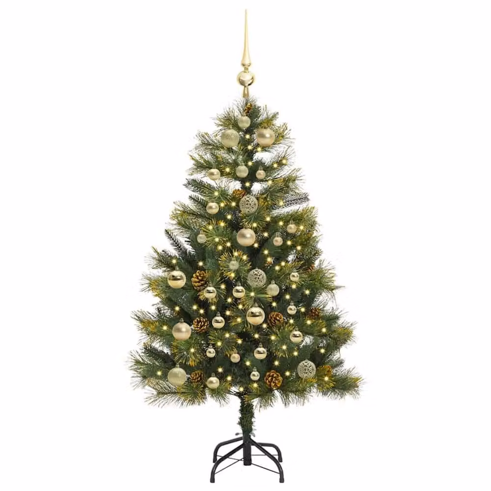 Berkfield Home Artificial Hinged Christmas Tree with Cones, Green, Height: 150 cm – 3