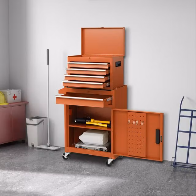 COSTWAY Rolling Tool Chest Combo in Orange