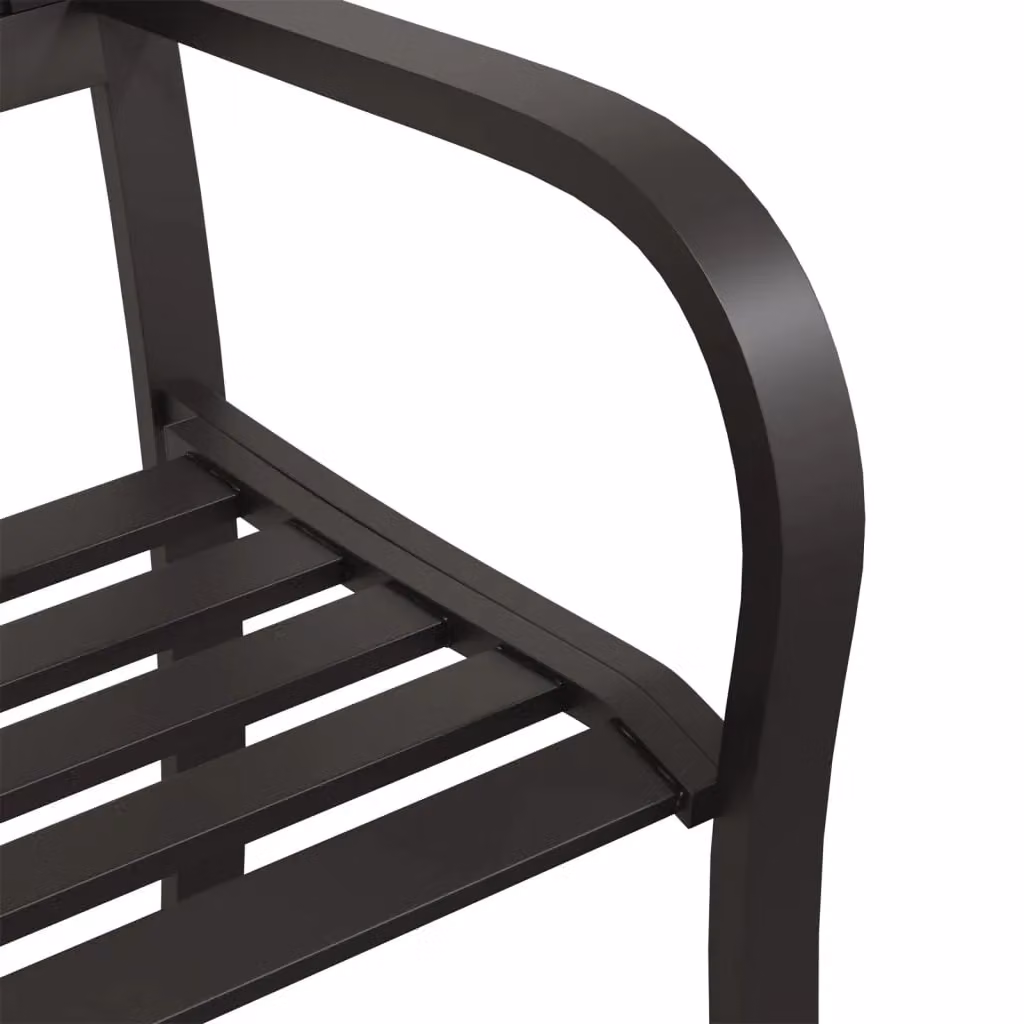 Berkfield Home Classic Garden Bench in Matt Black Metal – 3