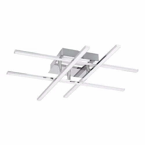 Eglo Lasana 1 LED Modern Square Ceiling Light in Chrome and Silver