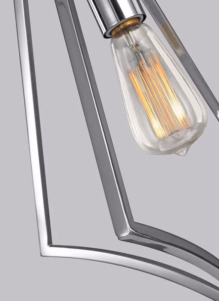 Loops Outdoor Suspended Ceiling Pendant Light Fitting in Polished Chrome with E27 60W LED Bulb Compatibility – 2