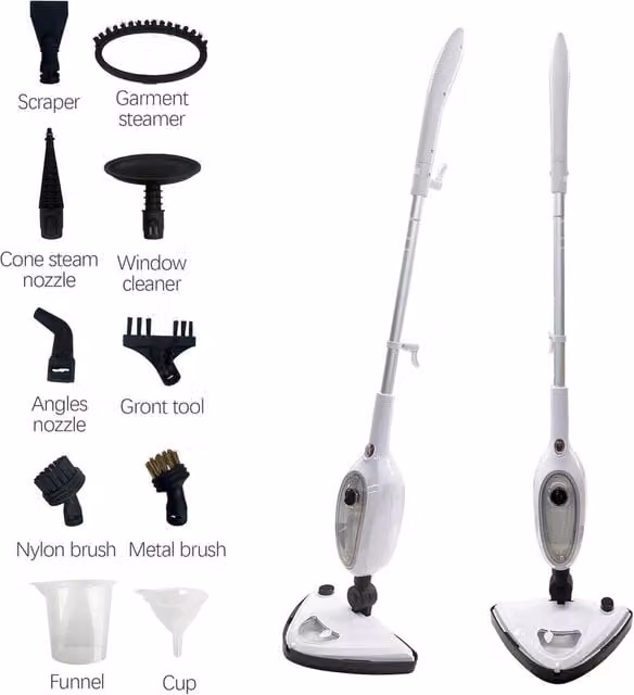 Alivio 10-in-1 Multipurpose Steam Mop and Handheld Steamer, 700W, White – 1