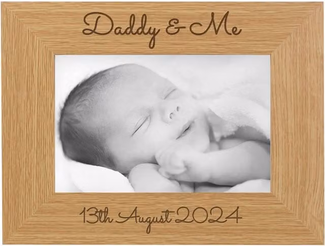 Personalised Memento Company Personalised Wooden Photo Frame, Brown, W: 15.24 cm, H: 10.16 cm