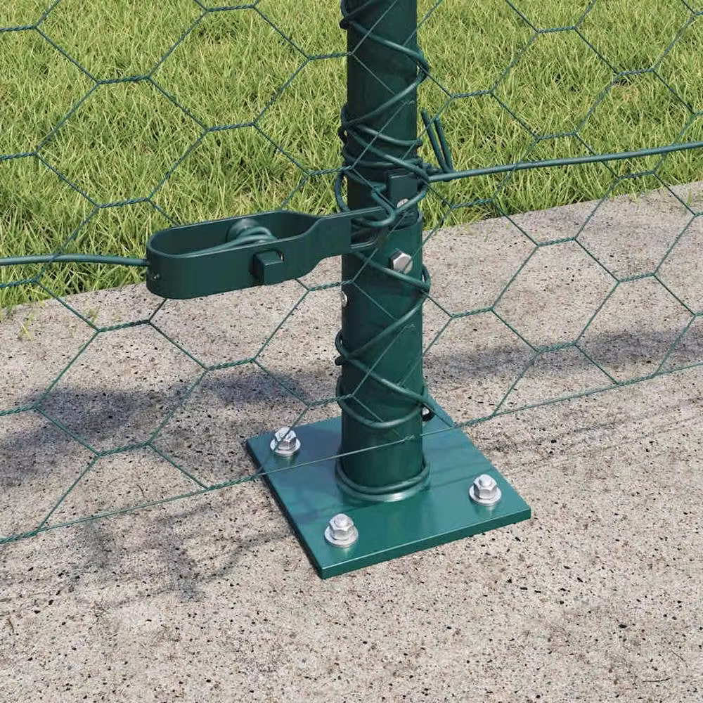 Berkfield Home Green Steel Hexagon Fence, W: 0.4 m, L: 25 m – 3