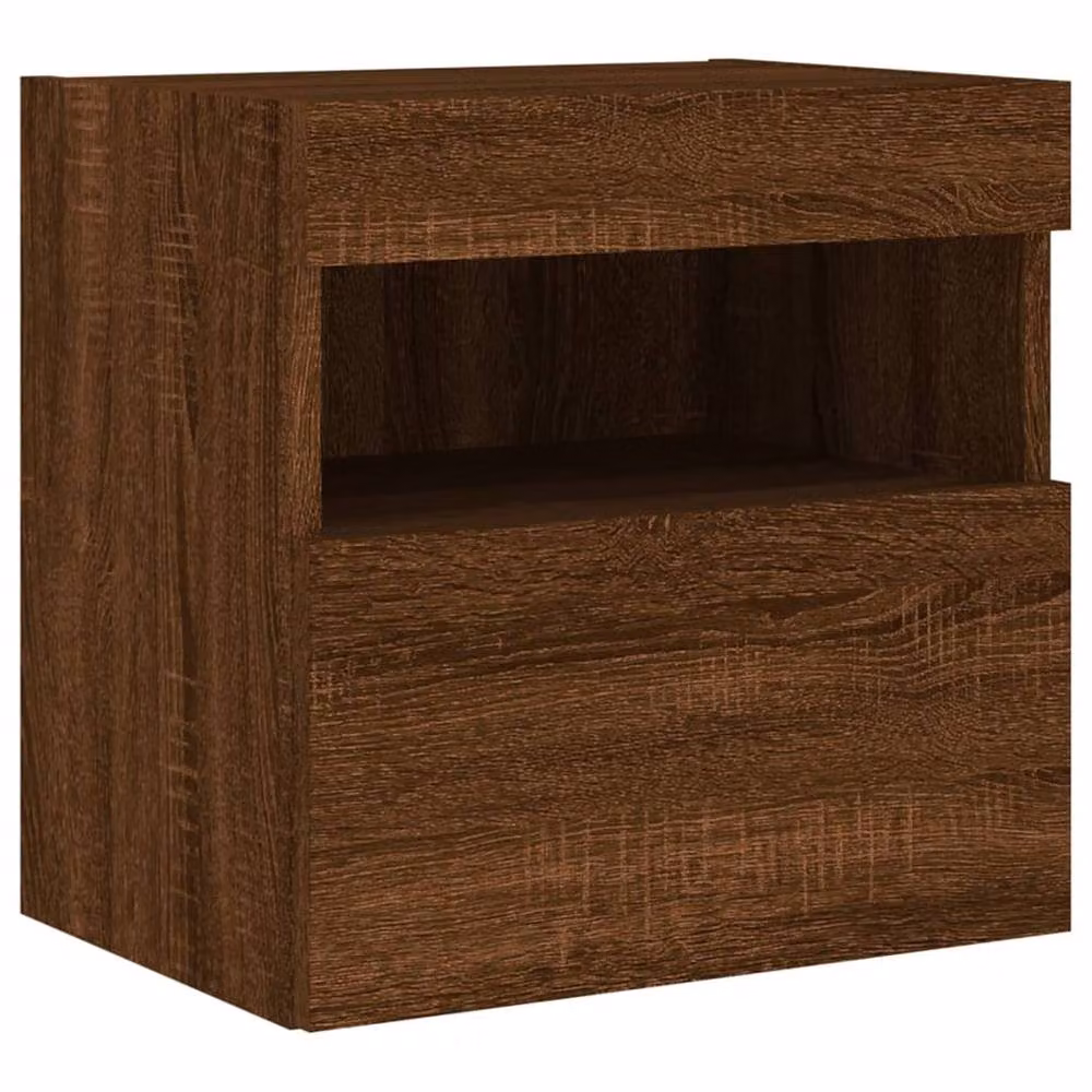 Berkfield Home Modern Wall Mounted TV Cabinet with Integrated LED Lights in Brown Oak, W/D/H: 40 x 30 x 40 cm – 3