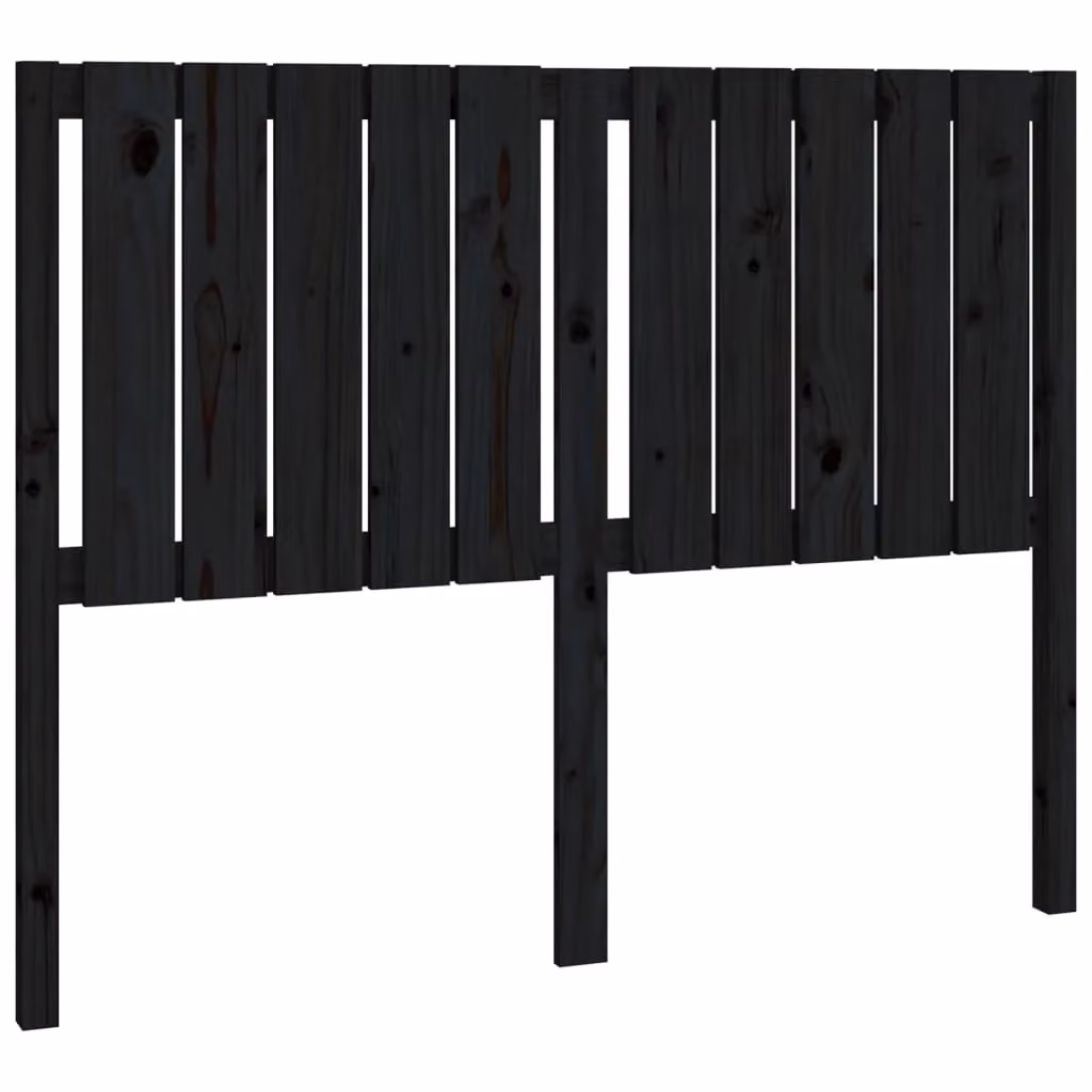Berkfield Home Rustic Black Solid Pine Wood Bed Headboard W/D/H: 125.5 x 4 x 100 cm – 2