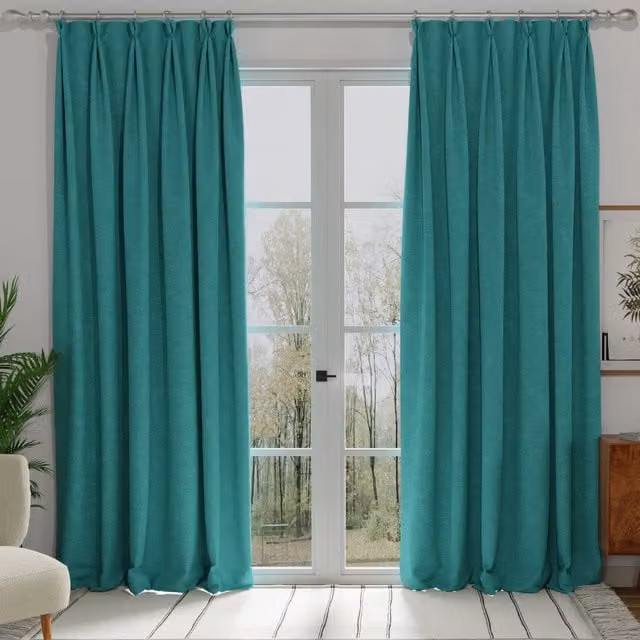 Terrys Blackout Fabric Panel Curtain in Petrol Blue and Turquoise