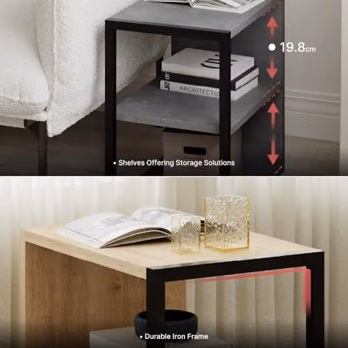 Decortie Set of 2 Modern Side Tables in Mid Grey – 3