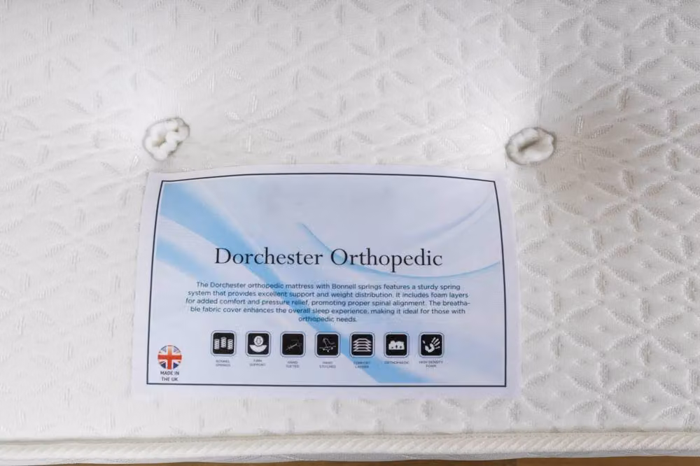 UK Bed Furniture Dorchester Orthopaedic Bonell Spring Mattress in White, W/D/H: 140 x 200 cm – 3