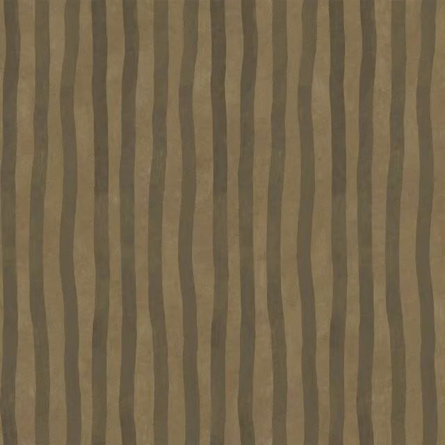 House of Hackney Artist's Stripe Wallpaper in Moss and Carex Green Botanical Design