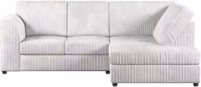 Furnishings For Less UK Luxor 4 Seater Corner Sofa, Right Hand Facing, Silver Jumbo Cord