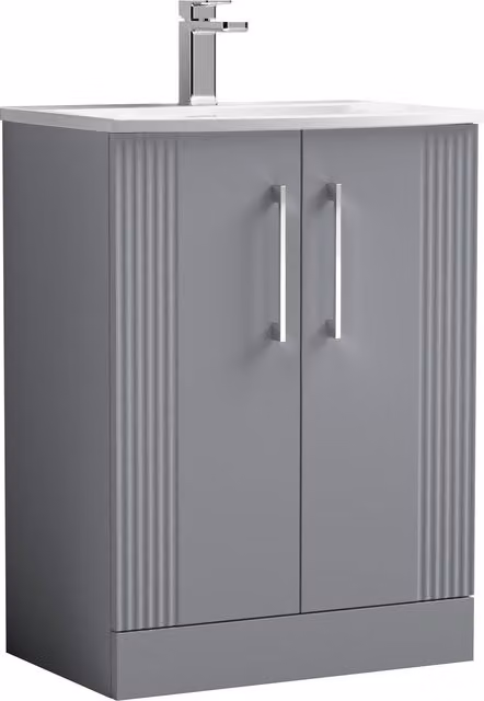 Balterley 2 Door Floor Standing Bathroom Vanity Unit in Matt Satin Grey